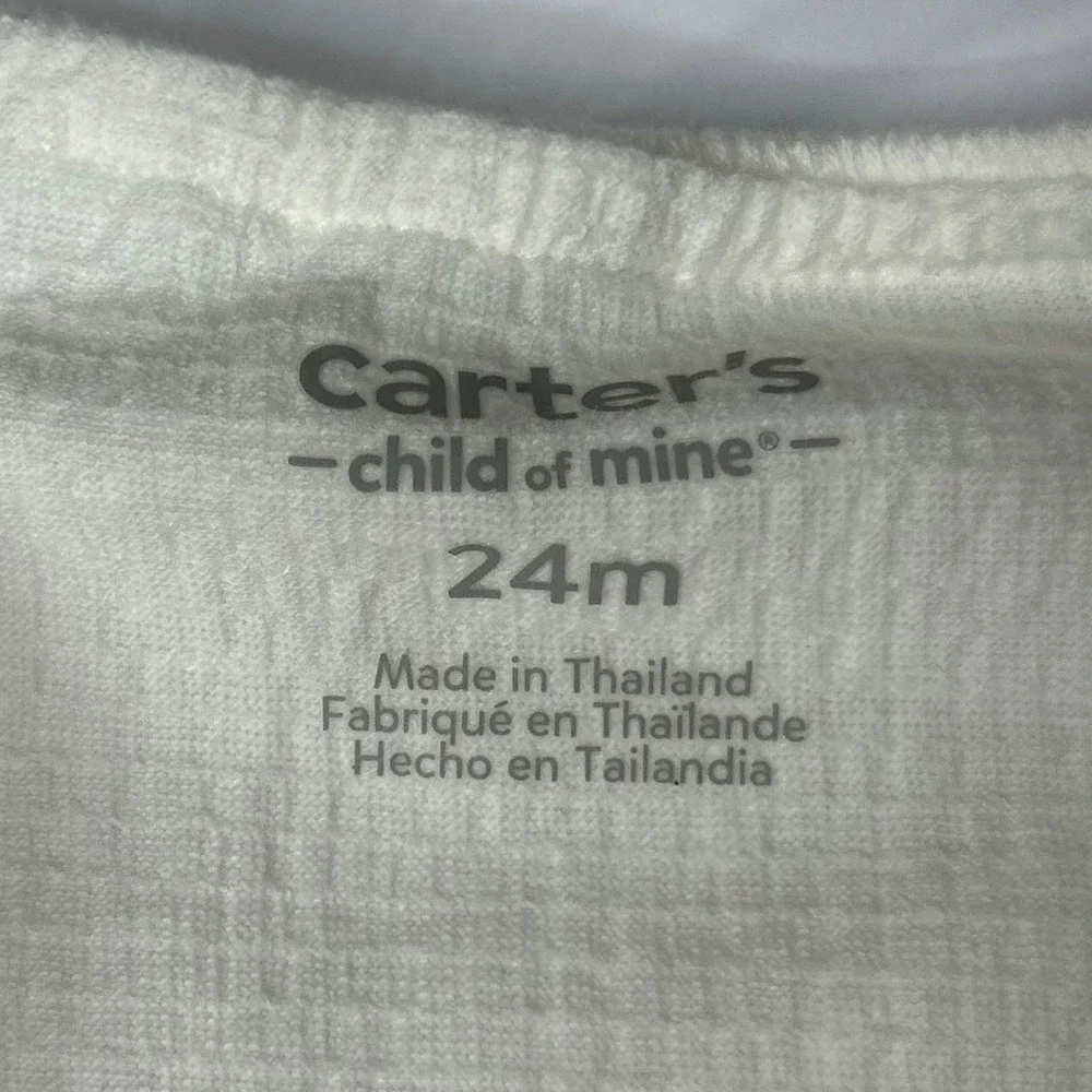 Carters Child of Mine Ivory Ruffle Eyelet Bodysuit Top 24M White Bodysuit New